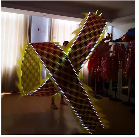 Dragon Dance Poi med 3D-huvud, utomhus flinging fitness, musikfestival uppträdande, nybörjare jongleringsset