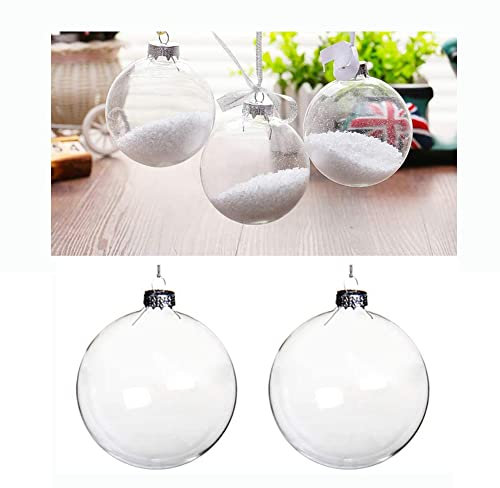 5 x Christbaumkugeln aus klarem Glas befüllbare weihnachtskugeln zum füllen für Weihnachten Party Geburtstag Hochzeit Dekoration, Glas, farblos, 6cm