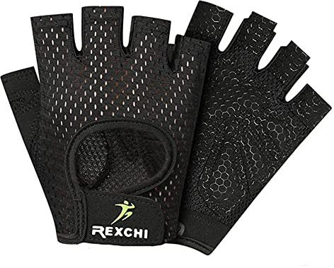 VERTAST Fahrradhandschuhe Halbfinger Anti-Rutsch Atmungsaktive Gym Training Fitness Handschuhe Stoßdämpfung Gepolsterte MTB Radhandschuhe für Damen Herren, Schwarz, S