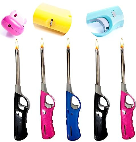 EPISENT BBQ Fire Lighters - Safety Gas Candle - For Kitchen, Barbecue, Candles, Camping, Cooking, BBQs - Available in Pack of 5 - Multicolour Safety Gas Candle Fire Lighters