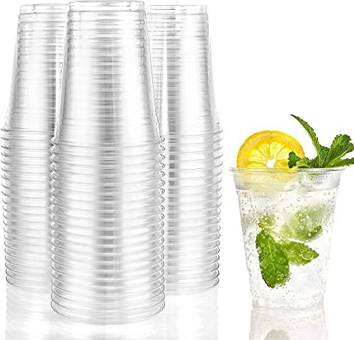 LATERN 50 Pièces Gobelets en Plastique PET Transparents Réutilisables, 700ml Très Résistants Verre à Pinte, Gobelets Boissons Froides pour Café Glacé, Dessert, Granité, Slurpee, BBQ
