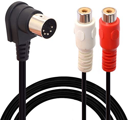 HTGuoji Cavo da 5 pin a RCA. Adattatore per cavo audio 5 pin DIN ad angolo retto a 90 gradi a 2 RCA femmina di qualità professionale per Bang & Olufsen (1.5 Meter/5 FT)