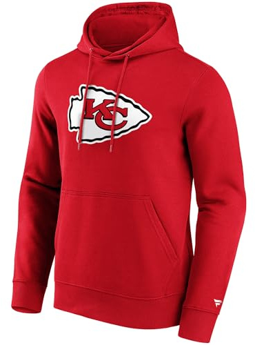 Fanatics Kansas City Chiefs Logo Männer Kapuzenpullover rot M 80% Baumwolle, 20% Polyester NFL, Sport