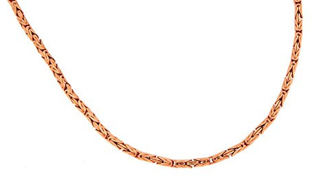 Original italienische Bizantiner Königskette rund geschliffen 18kt Rosegold Doublé 2,5mm Länge 80cm, Halskette Herren-Kette Goldkette Damen Geschenk Schmuck ab Fabrik Tendenze-Italy
