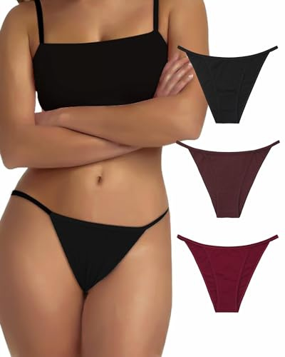 Levao Pantaloni da Donna Cotone Bikini Signore Biancheria Intima No Show Tanga Hipster Slip Donna Confezione S-2XL