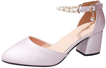 Hohe Schuhe Damen mit Absatz Pumps Weiß Mary Janes Absatzschuhe Riemchen Weite H Trachtenschuhe High Heels Elegant Festliche Dirndl Zum Kleid 2023 Slingback Trachten