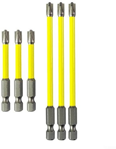 Juego de 6 puntas de destornillador de cruz ranurada, juego de puntas de destornillador ranuradas para electricista profesional, acero de aleación de 5,5 mm, FPH2, antioxidante, 65 mm y 110 mm