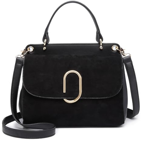 Miss Lulu Borsa Tracolla Donna Medie, Borsa a Mano con Manico Superiore in Similpelle e Camoscio Vintage, Elegante E Squisita