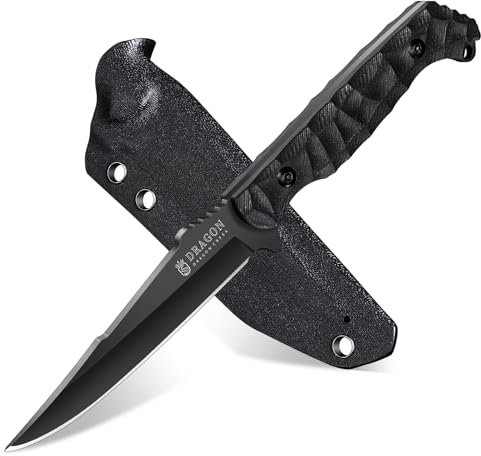 Dragon Creek Outdoor Survival Messer mit G10 Griff, Wandermesser, Tauchermesser, feststehende Klinge, scharfes verschleißfestes Campingmesser,hochwertiges Geschenk für Outdoor-Enthusiasten