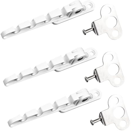3 Piece Adjustable Window Restrictor Set | Child Safety Locks for Wooden & Metal Windows | Universal Fit Position Latches, Casement Window & Door Stoppers with Easy Installation, White Finish