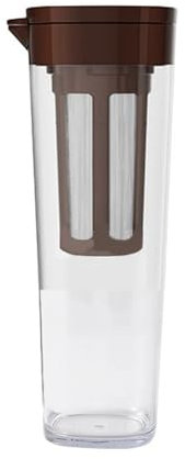 CFY652 Water Pitcher 1100ml Plastic Cold Water Pitcher,Water Jug Carafe Iced Coffee Pot For Fridge Door,Made Iced Lemonade Water Jug(Black)