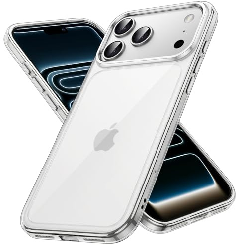 JETech Case for iPhone 17 Pro Max 6.9-Inch, Non-Yellowing Shockproof Phone Bumper Cover, Anti-Scratch Clear Back (Clear)