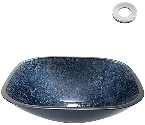 Lavabo de baño, Lavabo artístico Moderno de Vidrio Templado sobre encimera, Lavabo para baño, Cocina, Aseo, Inodoro, A