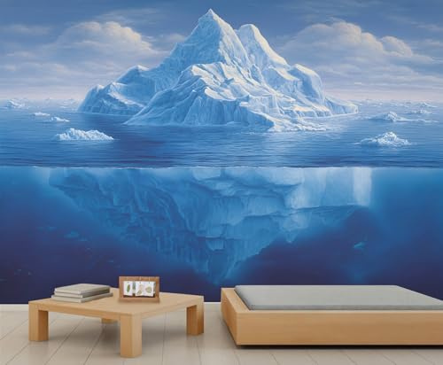 Fonds d'écran Iceberg de profondeurs cachées Papier peint de la région polaire pour murs Pôle Nord Étagère de glace Montagne enneigée Papier peint pour filles Salon pour chambre à coucher Art 500 x