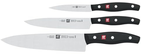 ZWILLING Kökskniv-set i 3 delar, Kockkniv, garneringskniv samt köttkniv, Rostfritt stål/Handtag av plast, Twin Pollux