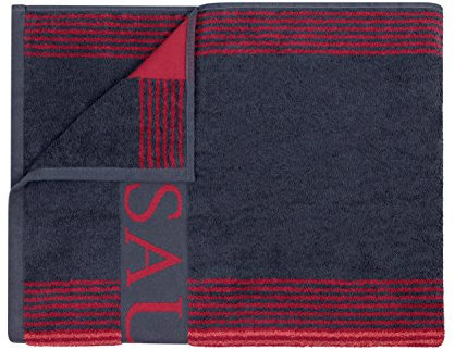 Dyckhoff Sauna- und Wellnesstuch gewebte Motive und dezente Bordürengestaltung - unterschiedliche Dessins und Farbkombinationen - ca. 80 x 200 cm, Sauna rot