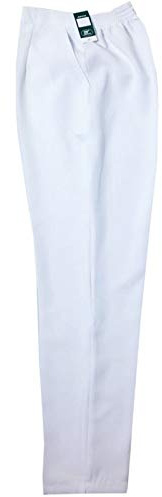 Inspire Me Ladies Womens Half Elasticated Waist Work Trousers Machine Washable Casual Stretch Trousers with Pockets Pants (White, 16 W 29 L)