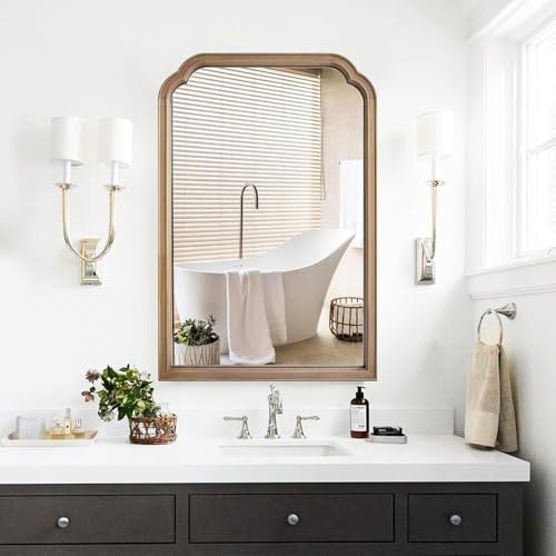 WallBeyond 24 x 36 Natural Wood Mirror for Wall Mounted, Rustic Wood Frame Wall Mirrors Decorative for Living Room or Bathroom Mirror (Natural Color)