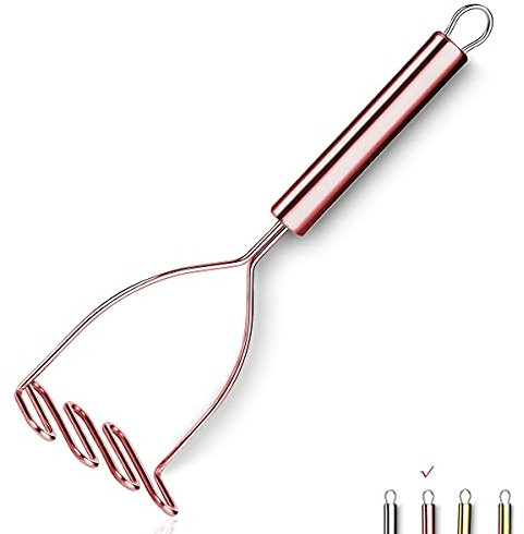 Passapatate In Rame, Passapatate In Metallo Resistente In Acciaio Inossidabile Con Placcatura In Oro Rosa In Titanio, Schiacciapatate, Verdura E Frutta, Lavabile In Lavastoviglie (9.6 Pollici)