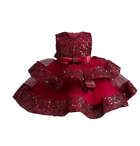 Miipat Vestidos Bebés Niña de Tul con Lentejuelas Sin Mangas Vestido de Princesa de Fiesta para Niñas Pequeñas Formal de Niñas para Cumpleaños Bodas Ropa