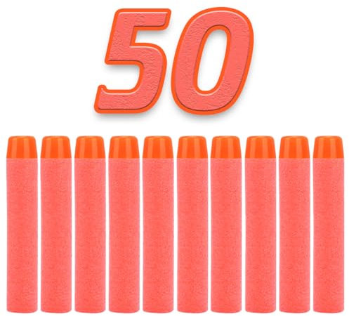 König Design Nerf Pfeile - 50 Stück Nerf Darts Nerf Munition Pfeile Dart Bullets Refill Darts Foam Pfeile für N-Strike Elite Blasters Series Hasbro Fortnite
