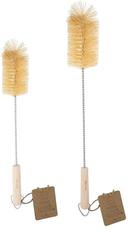Salty Mind natürliche Flaschenbürste lang mit Agavenfasern und Holzgriff, Reinigungsbürste, vegan, plastikfrei, nachhaltig Made in Germany (Medium), Flaschenbürste für Edelstahlflaschen