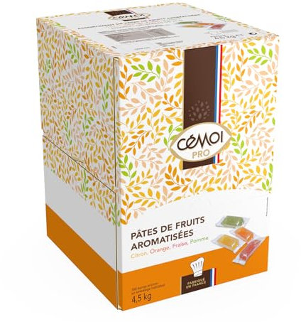 Cémoi Distributeur de 220 Pâtes de Fruits emballées individuellement Assortiment de 4 Parfums 4,510 kg