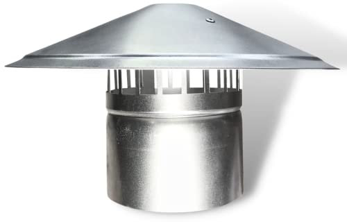 Airtech-UK Stainless Steel Roof Cowl 100mm Ducting Pipe Woodburner Flue Liner Ventilation Pipe Rain hat Chimney Pot Roof Cowl rain Cover