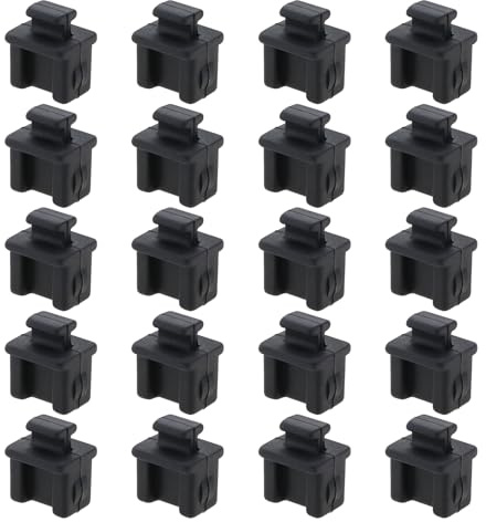 VGOL 20 st SFP silikonskydd lock portskydd anti-damm port kontaktskydd ersättning för switch nätverkskort router mediaomvandlare svart