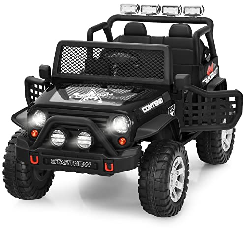 COSTWAY Elektroauto für Kinder, 12V Elektro Kinderauto mit Musik & Hupe & USB & MP3 & Radio, 3 Geschwindigkeiten, inkl. Fernbedienung, Elektro Auto für Kinder ab 3 Jahren (Schwarz)