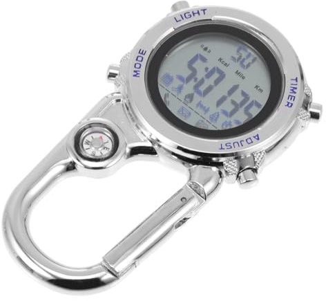 Yardenfun 1Stk anschließen Campingrucksack Outdoor hängen wasserdichte Uhr Reiserucksack Gürteluhr pro Watch spangenuhr wetterfeste Uhr Kletteruhr Hängeuhr aus Metall Rostfreier Stahl