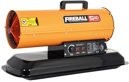 SIP FIREBALL XD50F Space Heater, Diesel/Paraffin/Kerosene, 230V, 15kW / 50,000 BTU/hr, 350m³ / 12,360ft³ Heating Area, 18L Fuel Tank