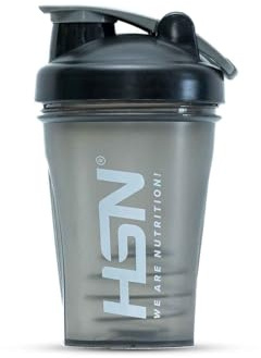 HSN Shaker We Are Nutrition! Senza BPA | 400 ml | grigio-nero | Bicchiere miscelatore con sfera miscelatrice | chiusura ermetica e tappo anti-perdite | inodore | facile da pulire