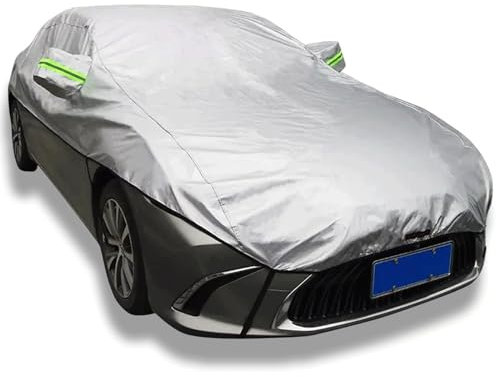 Halbgarage Für AudiTT Mk2 2006-2014, Wasserdichte Auto-Oberseite For Innen Den Außenbereich, Staubdicht, Atmungsaktiv, Kratzfest, Fahrzeugschutzhülle, Winter-Windschutzscheibenabdeckung(Silver)