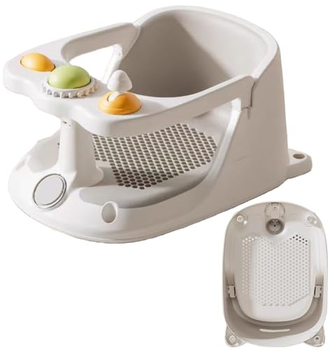 Baño para bebés, asiento para el bebé para bebé, tazas de succión silla de bañera para asientos para bebés, silla de baño de seguridad portátil para niños, niñas, amigos, familiares
