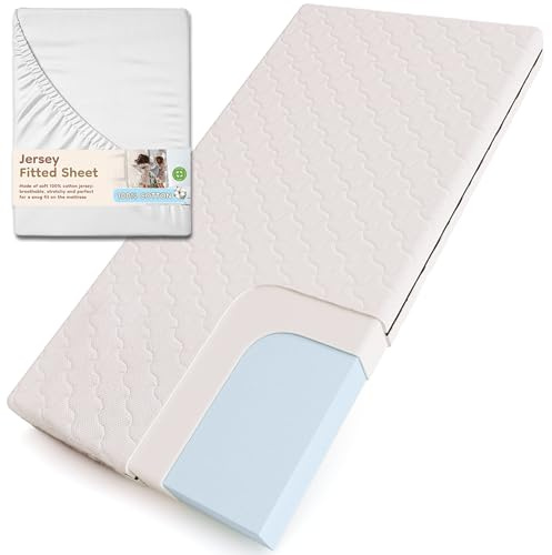 smartwood Matelas 80x180 Enfant – Mousse Matelas 12 cm avec Drap Housse – Mi-fermé H2 Certifié Oeko-TEX – Réversible – Housse Lavable Anti-Allergique et Respirante | Made in EU
