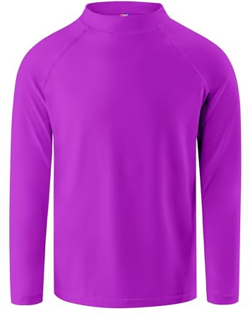 OYJ Girls Swim Shirt Long Sleeve Rash Guard for Toddler Kids UPF+ 50 Rashguard Sun Protection Surfing Swimsuit Surfing Girls Quick Dry Shirt 4T Bright Purple
