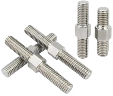 Perno prisionero de doble extremo de acero inoxida Paquete de 2 barras roscadas de doble cabezal, M6 M8, rosca izquierda/derecha, de acero inoxidable 304, de 40 a 90 mm(M6x90mm)