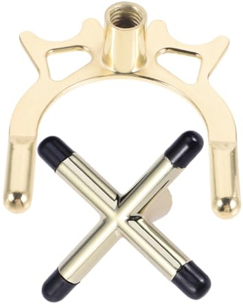 VOSAREA Soporte para Taco de Billar 2 Piezas Cabeza de Puente de Billar Metálica Goma Accesorio Profesional Compatible Snooker y Pool Adecuado para Sala de Juegos