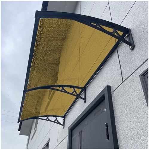 Dörrbaldakin 61 cm x 61 cm regnväderskydd för utsida uteplats med aluminiumfäste brun färg tillgänglig i storlekar 50 cm x 360 cm för förbättring entréskydd