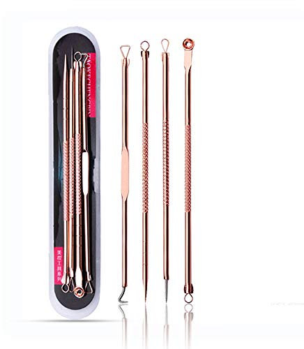 ATOMUS Kit Profesional Para Tratamiento Facial Eliminador De Puntos Negros Comedones Acné Y Manchas De Acero Inoxidable Unisex (Juego De 4)