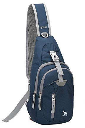 OIWAS Umhängetaschen Herren und Damen Klein Schultertasche Brusttasche Tasche für Outdoor Fotografie Wandern Fahrrad Motorrad Blau und Grau