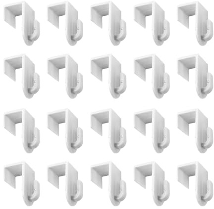 ideen mit herz Lot de 20 Crochets décoratifs de fenêtre | crochet de porte sans perçage | pour fenêtre et Portes jusqu'à 17 mm d'épaisseur | 2 x 2,8 x 3,4 cm | blanc