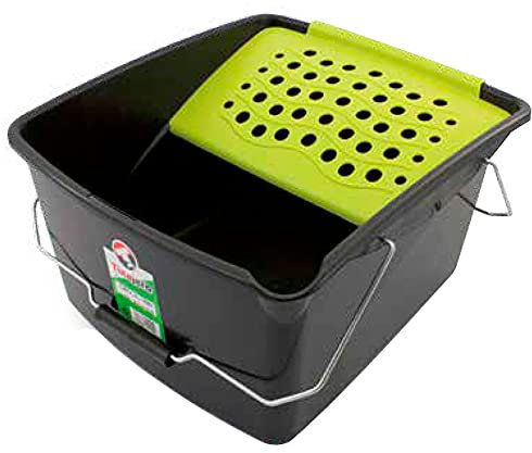 Cubeta de 16 litros con asa y rejilla para aplicación de pintura con rodillo