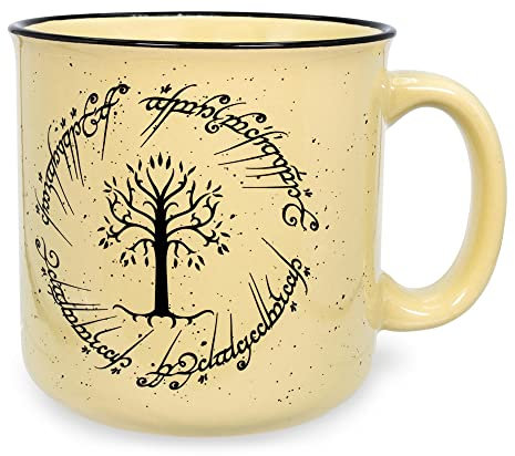 Tasse en céramique avec inscription « Le Seigneur des Anneaux »,Sans BPA,Pour expresso, caféine, cacao,Essentiels pour la maison et la cuisine, cadeaux et objets de collection,Contenance : 590 ml