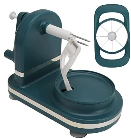 Éplucheur de Pomme à Manivelle, Machine à éplucher les Fruits Manuelle en PP et en Acier Inoxydable, éplucheur de Pomme (Vert foncé)