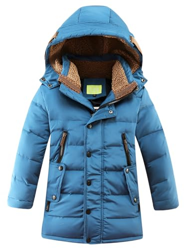 amropi Abrigo para Niño Invierno Chaqueta de Plumas con Capucha Cálido Parka por 5-12 años
