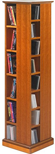 Tour CD DVD Pivotante Merisier 4 Faces 28 Etagères L 35 H 134.5 P 35 cm