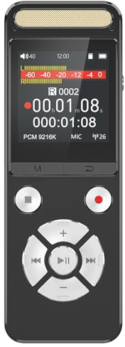 256GB 9216Kbps Digital Voice Recorder - 8684Hrs Recording Storage Voice Activated Recorder with Playback Noise Reduction - Audio Recorder Device for Lectures Meetings Interviews