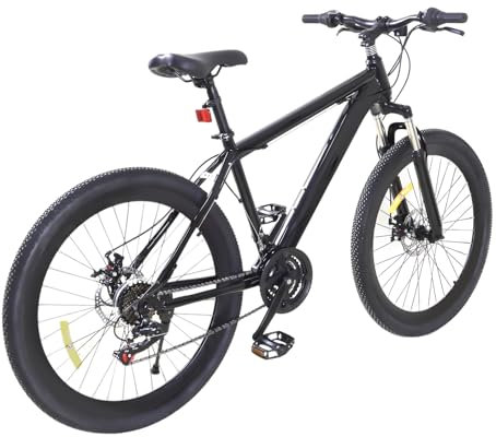 Loohacp Bicicleta de montaña plegable de 26 pulgadas, 21 velocidades, para adultos, bicicleta de montaña, plegable, altura ajustable para montar al aire libre (negro-2)